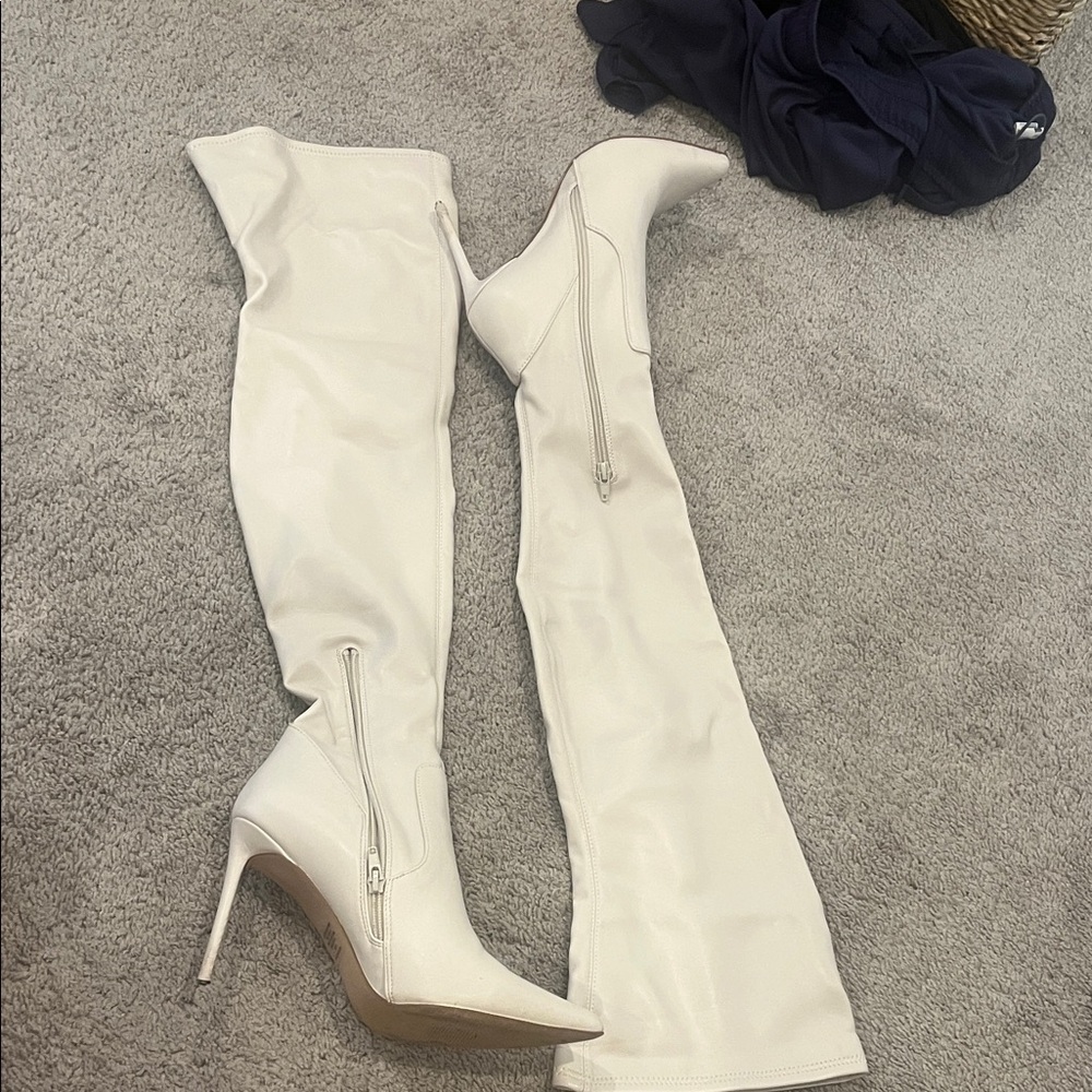 Steve Madden White Over-the-Knee Boots